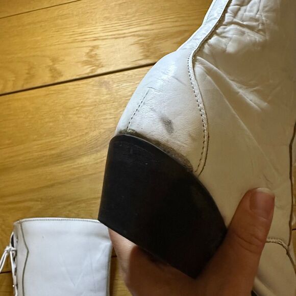 Vintage Laredo prairie dove lace-up western boots white 9 - Picture 2 of 11